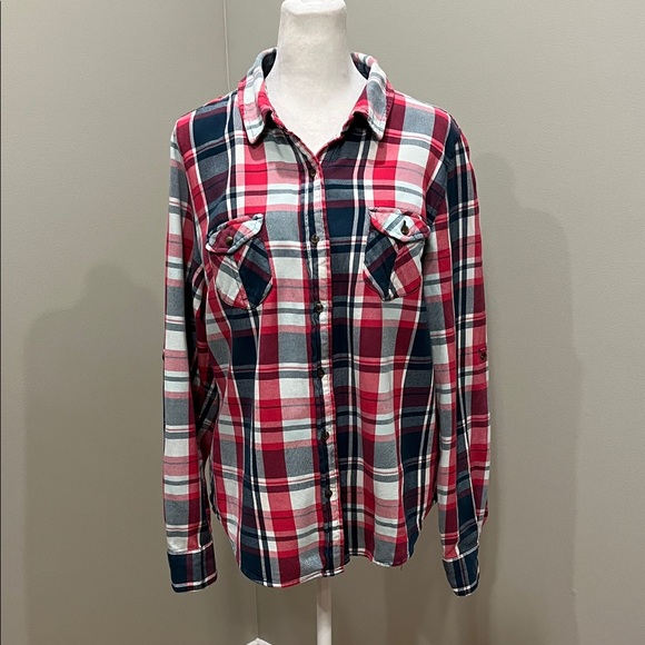 The North Face Tops - The North Face Plaid Flannel Long Sleeve Button Down Shirt Size Large